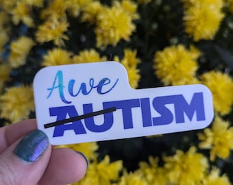 Awe-tism Autism Acceptance Sticker: Neurodiversity Pride, Waterproof Vinyl