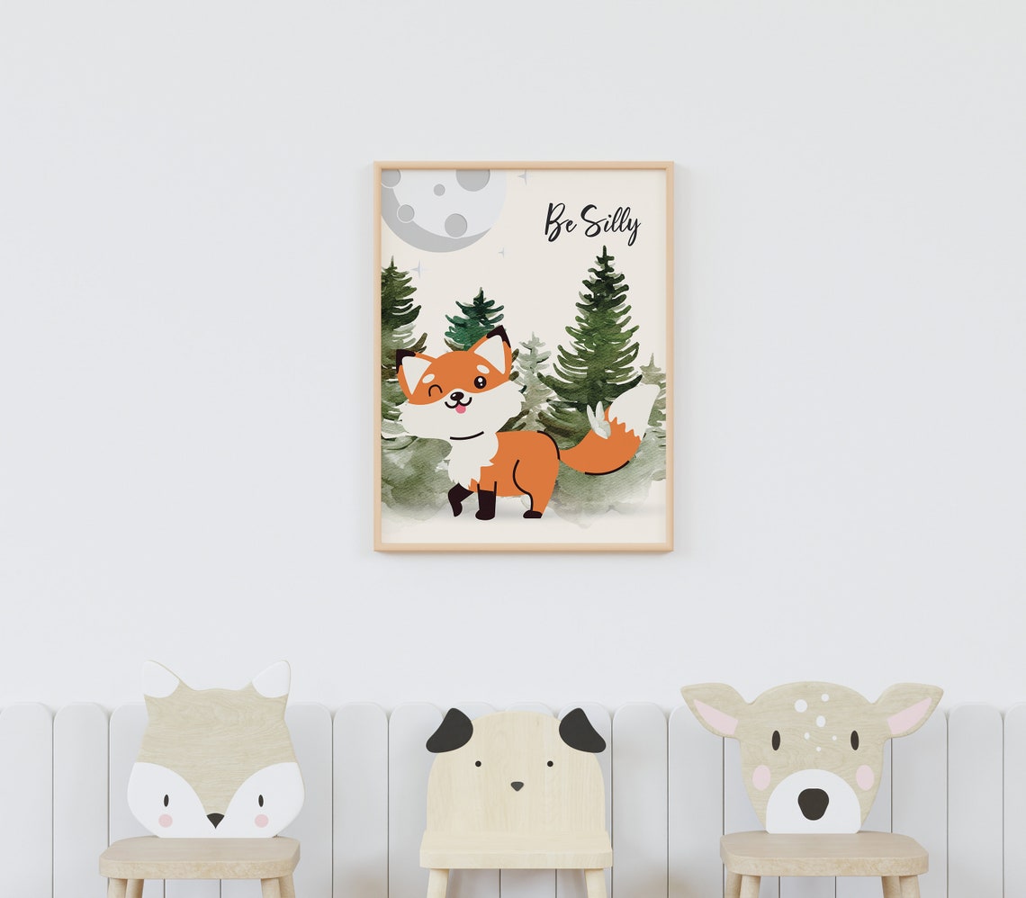 Fox Nursery Wall Art Fox Nursery Print Woodland Nursery Baby - Etsy