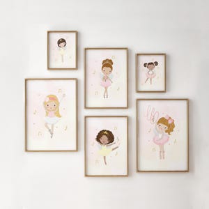 Ballerina Wall Digital Print Ballerina Illustration Dance Fairy Poster Set Ballet Cute Kid Poster Girl Ballerina Art Gift Printable Wall Art