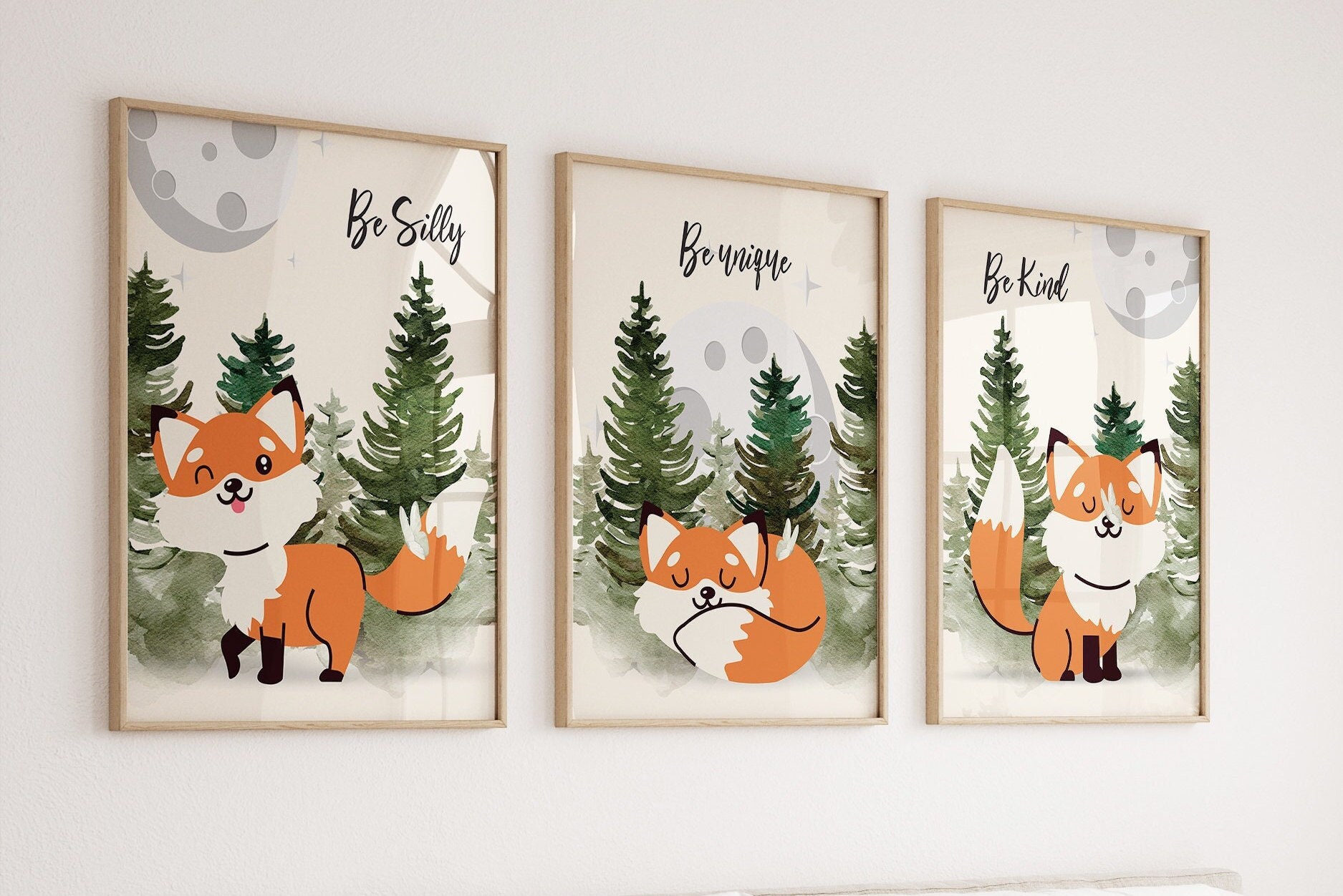 Fox Nursery Wall Art Fox Nursery Print Woodland Nursery Baby Fox Forest ...