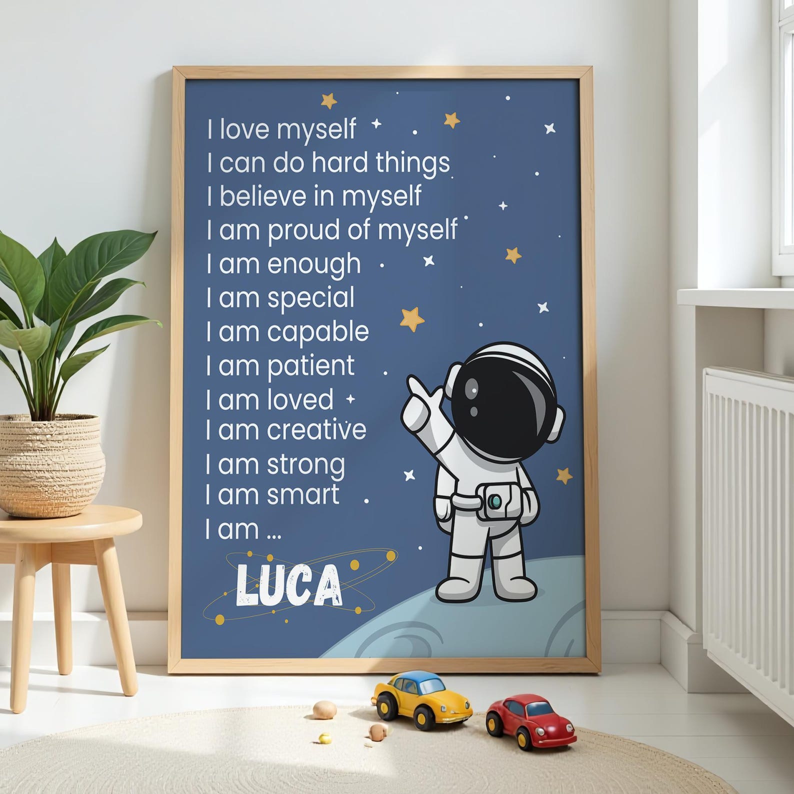 Personalized Space Print for Kid Room Decor Outer Space Printable Wall ...