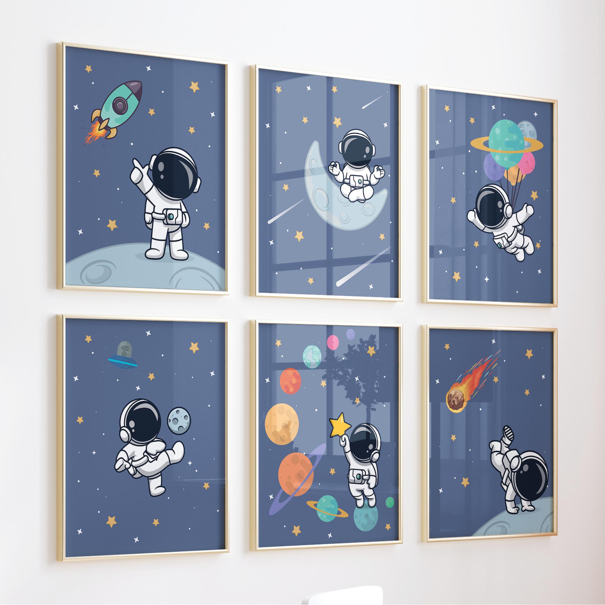 Astronaut Wall Art Poster for Kids Space Nursery Theme Printable Outer ...