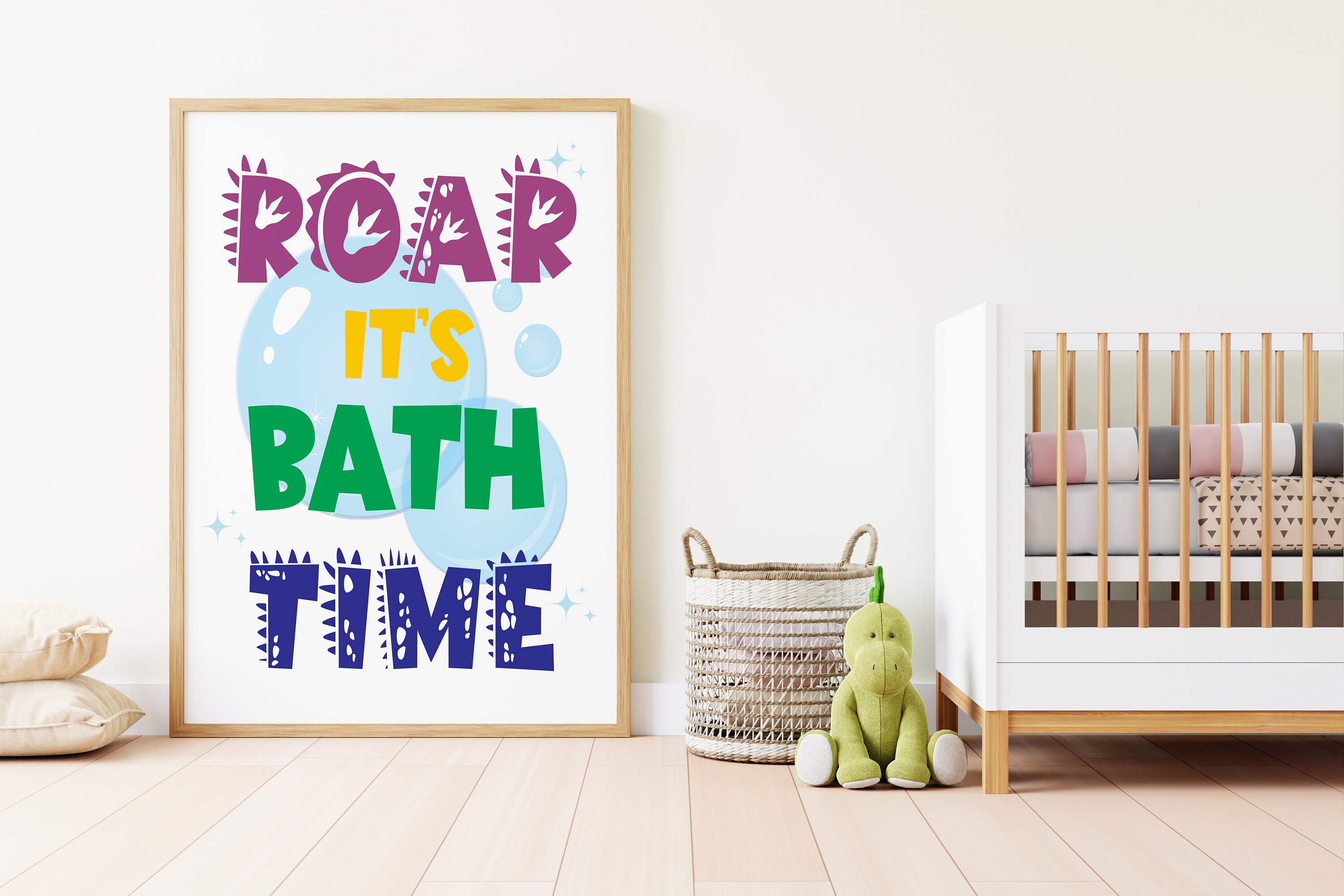 Dinosaur Bathroom Printable Kids Art Sign Wall Decor Boys Bathroom ...