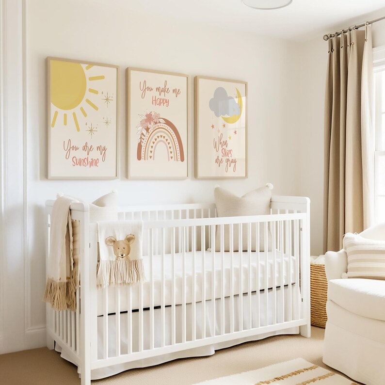 You Are My Sunshine Wall Art for Nursery Girl Nursery Boho Neutral ...