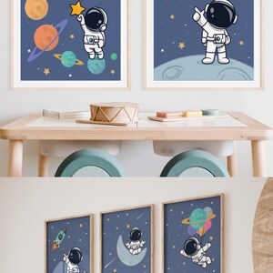 Astronaut Wall Art Poster for Kids Space Nursery Theme Printable Outer ...