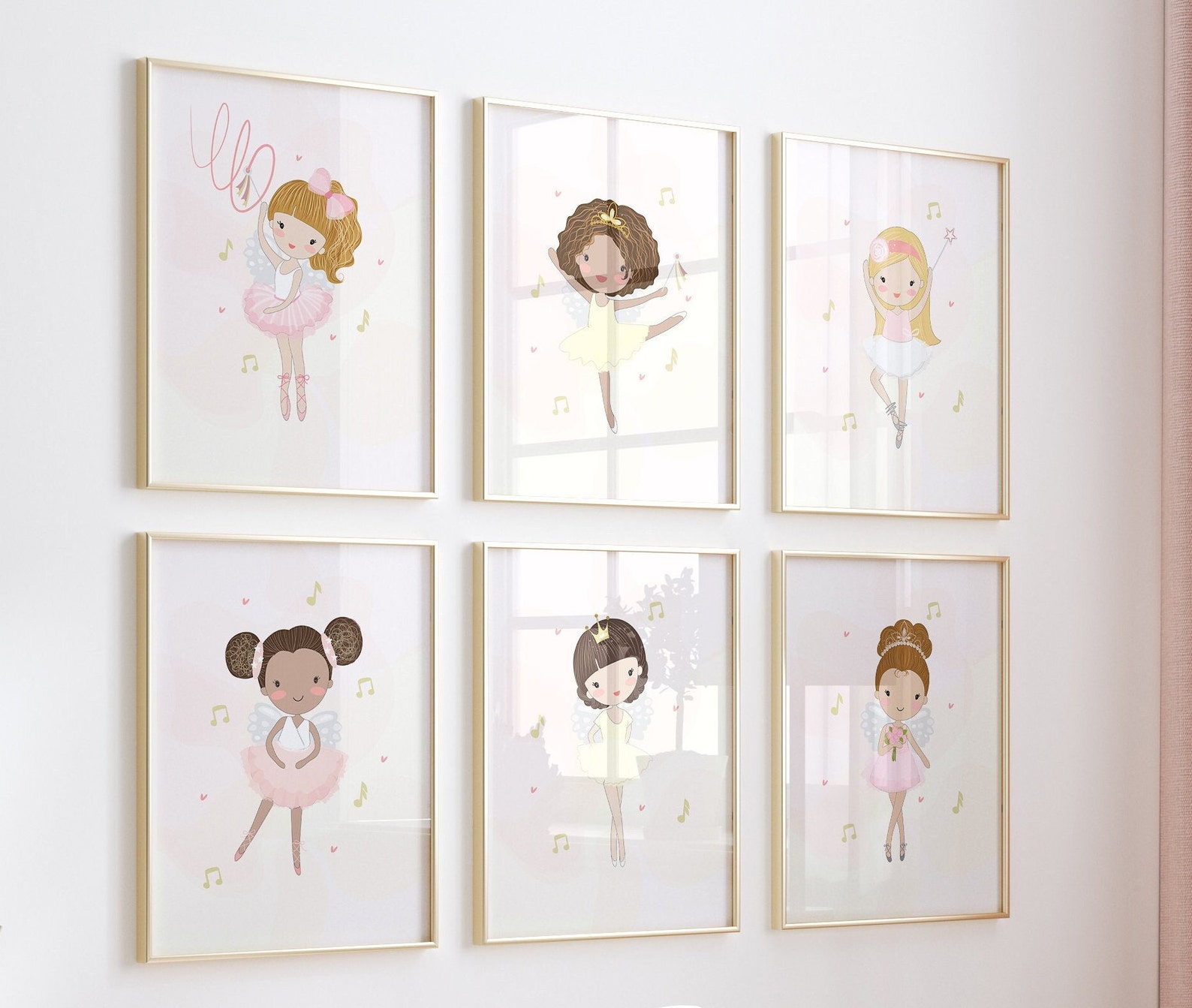 Set of 6 Wall Art Ballerina Poses,sweet Ballerina,little Ballerina