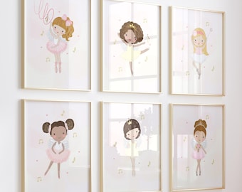 Ballerina Kinderzimmer Print Ballett Kleinkind Mädchen Zimmer Dekor Ballett Tanz Studio Poster kleine Fee Tänzerin Ballett druckbare Kunst Sofort Download