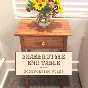 Shaker Style End Table - PDF Plans | DIY End Table Plans | DIY Table Plans | Downloadable Woodworking Plans