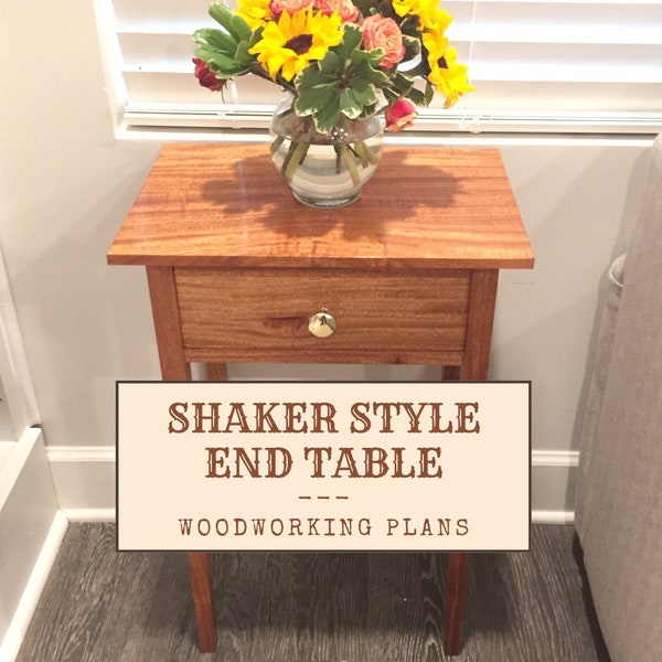 Shaker Style End Table - PDF Plans | DIY End Table Plans | DIY Table Plans | Downloadable Woodworking Plans