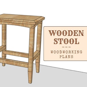 Wooden Stool - PDF Plans | DIY Stool Plans | Beginner Woodworking Plans | Downloadable Woodworking Plans