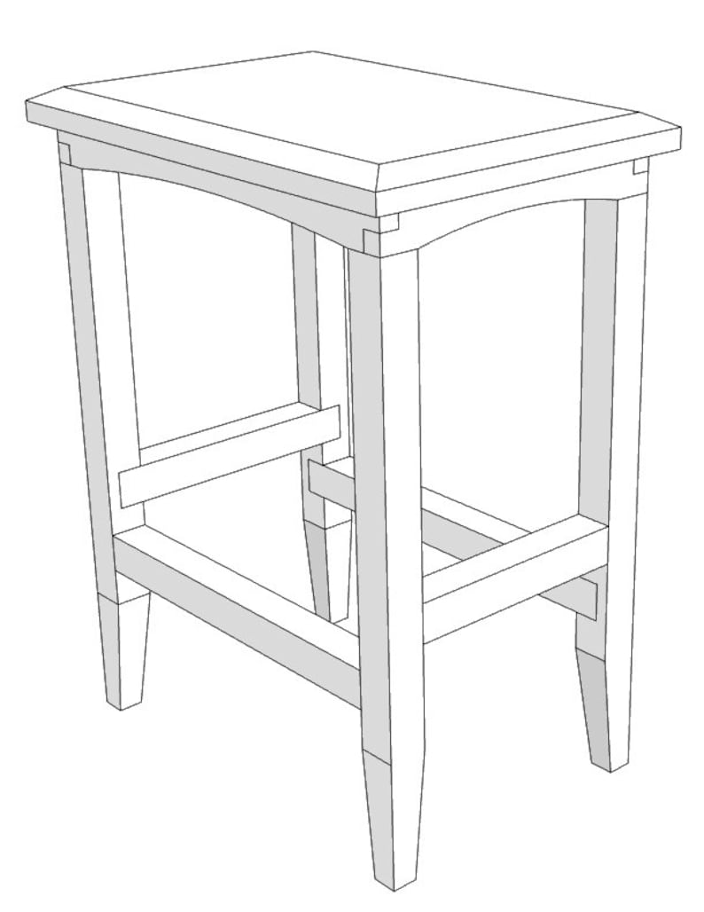 Wooden Stool PDF Plans DIY Stool Plans Beginner Woodworking Plans Downloadable Woodworking Plans