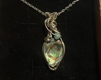 Sterling Silver Abalone Shell, Abalone Shell Necklace