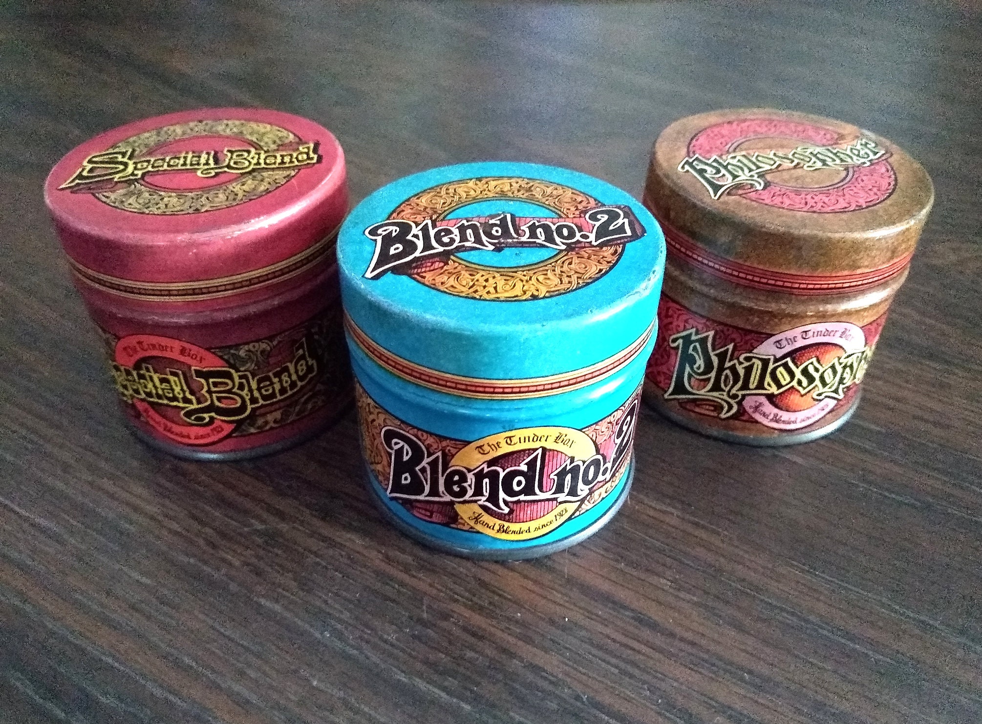 the tinder box tobacco Three Vintage the Tinder Box Empty Tobacco Tins, Special Blend Tin, Blend  No. 2 Tin, Philosopher Tin, Nice Collectible Colorful Set