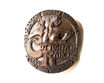 1975 World Famous Nevada Bordello Madame Beverly Harrell's Cottontail Ranch Club Brothel Vintage Collectible Belt Buckle