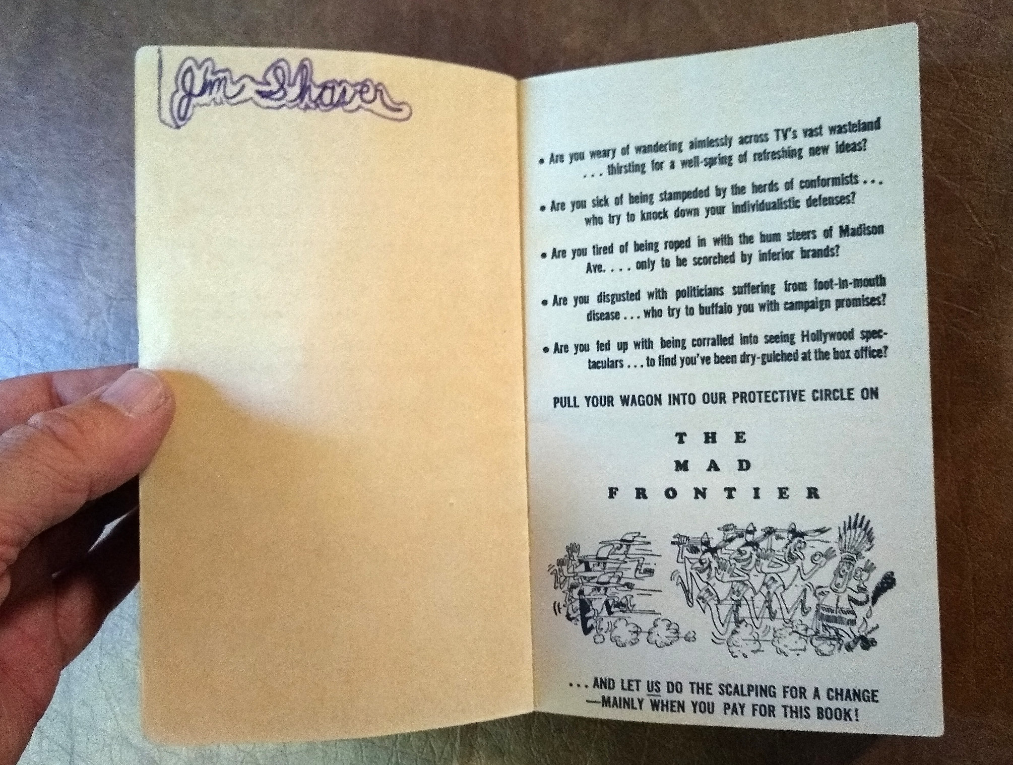 1962 the Mad Frontier Paperback in Great Condition, Mad Magazine