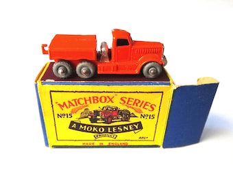 Vintage Lesney Matchbox Moko Orange Diecast Diamond T Prime Mover