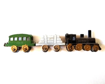 Small Metal Three Car Train Made in Japan, Japanese Miniature Metal Train, Mini Metal 3-Car Japan Train, Small Train Japan Collectible, Gift