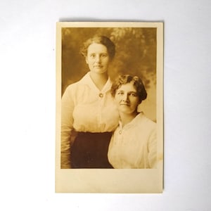 Antique Unused Post Card Portrait of Two Women, Antique Photograph Postcard Never Used, Collectible Antique Photo Postcard