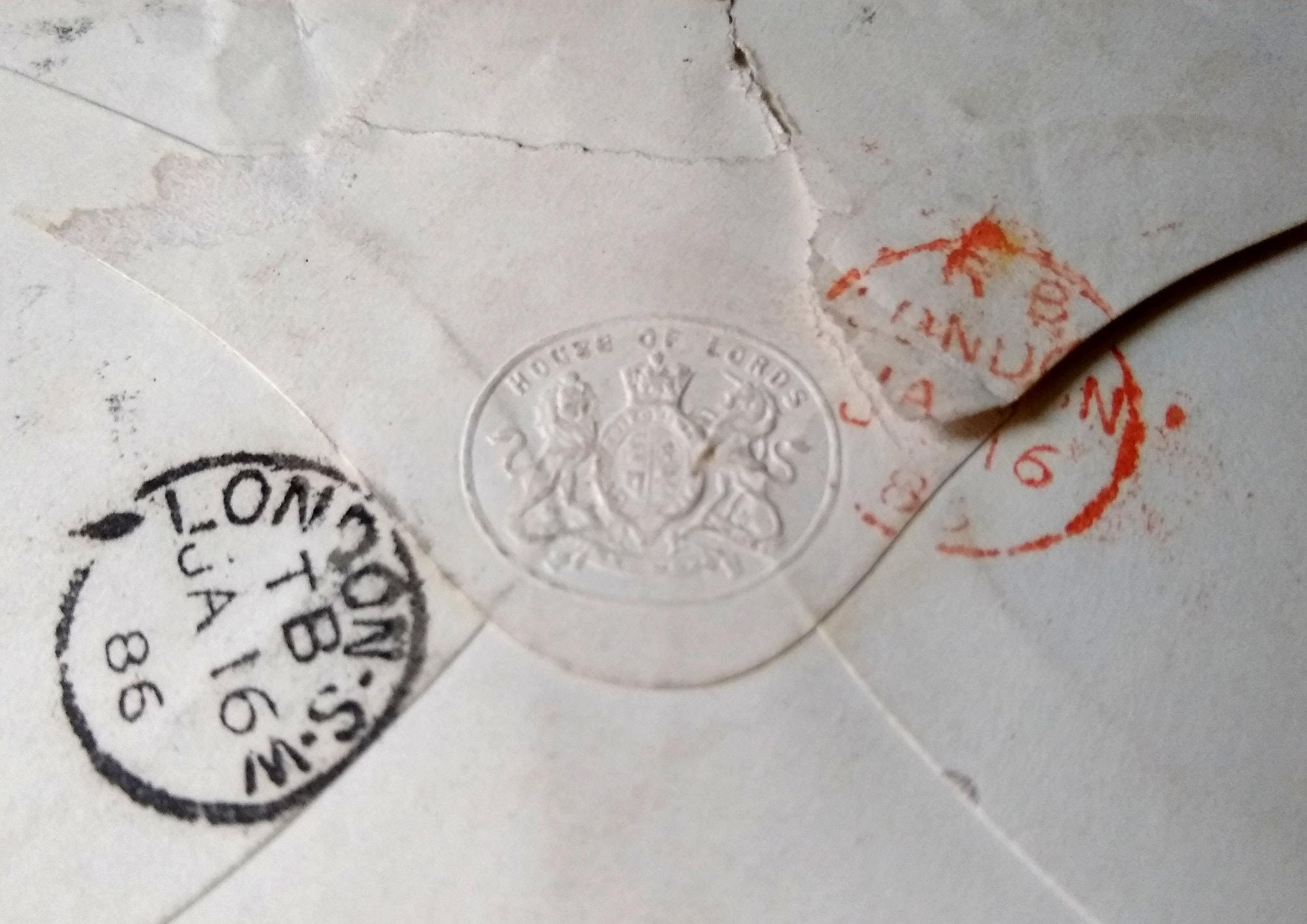 2 Antique Great Britain Envelopes, 1886 Envelope House of Lords London ...