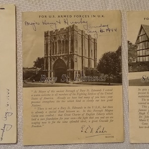 Three 1944 WW2 U.S. Military Officer-Signed Tour and Information Guides For U.S. Armed Forces In The U.K., WWII Militaria Collectibles