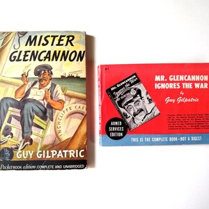 Vintage Mr. Glencannon Two Book Set, 1940 Mister Glencannon First Printing Pocket Book Paperback and 1944 Mr. Glencannon Ignores The War