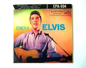 1957 EPA-994 Strictly Elvis RCA Victor 45EP Vinyl Record With the Fantastic Song Long Tall Sally, Collectible Rare Elvis Presley Record