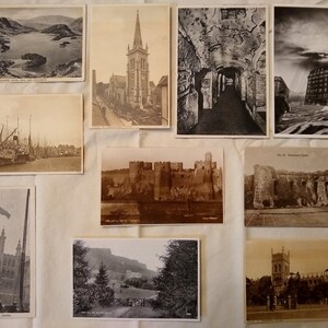 Ten Rare Vintage 1940s Unused European Postcards with Amazing Views