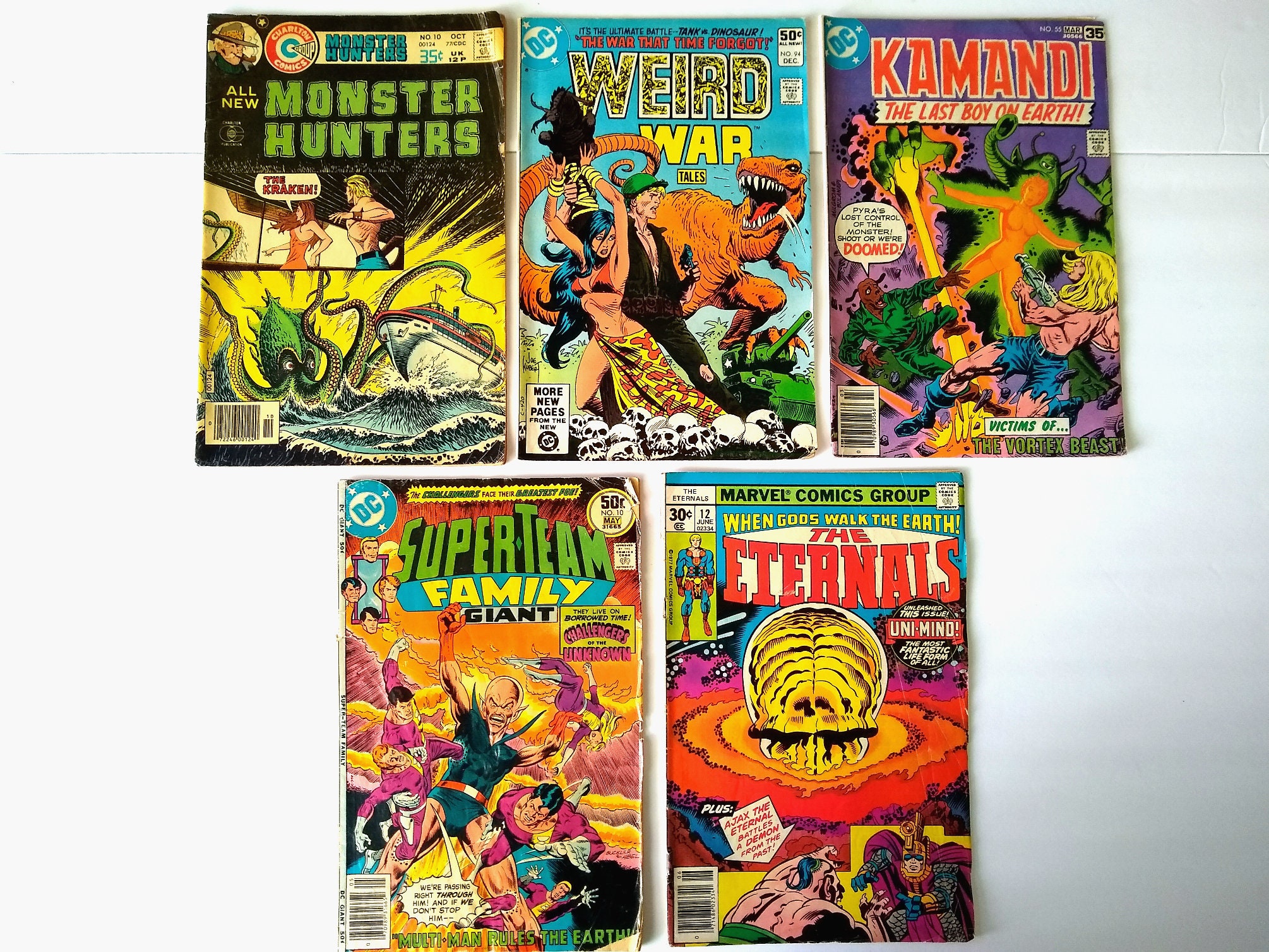 Vintage 70s and 1980 Five Comics Book Set, Monster Hunters #10