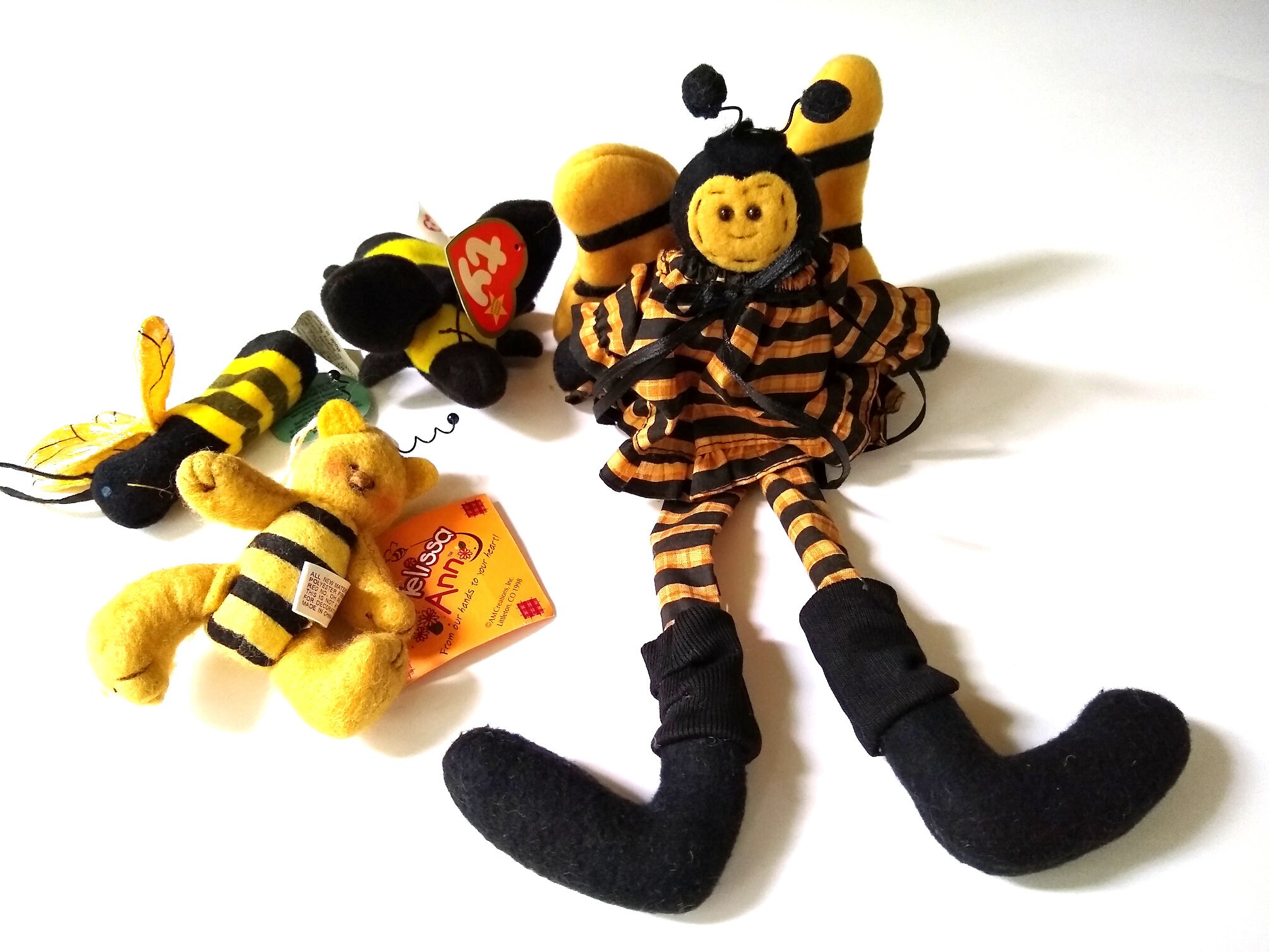4 Vintage Bumble Bee Toys - 1999 TY Teenie Beanie Bumble the Bee, 2000 ...