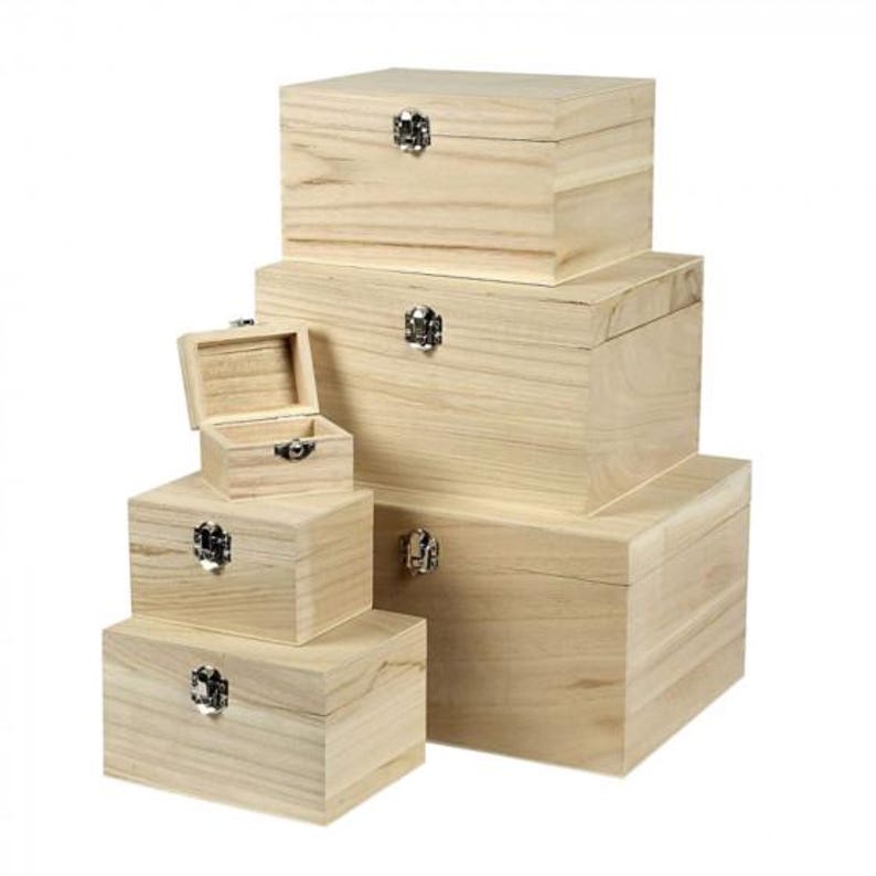 Engraved Wooden Memory / Keepsake Box - Hinged Lid, Metal Fastening, 7 Sizes, Custom Personalised image 12