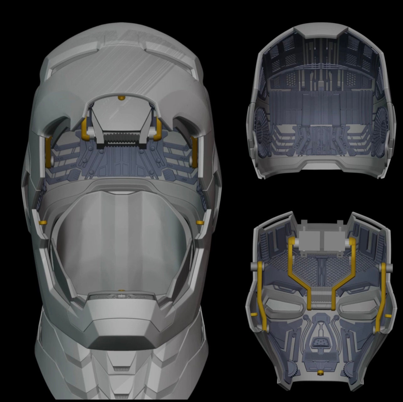 アイアンマン Mk 46 47 ヘルメット 3D プリント可能モデル (内部の詳細