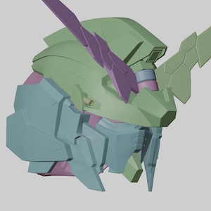 Gundam RX-0 Unicorn Helmet 3D Model - Etsy