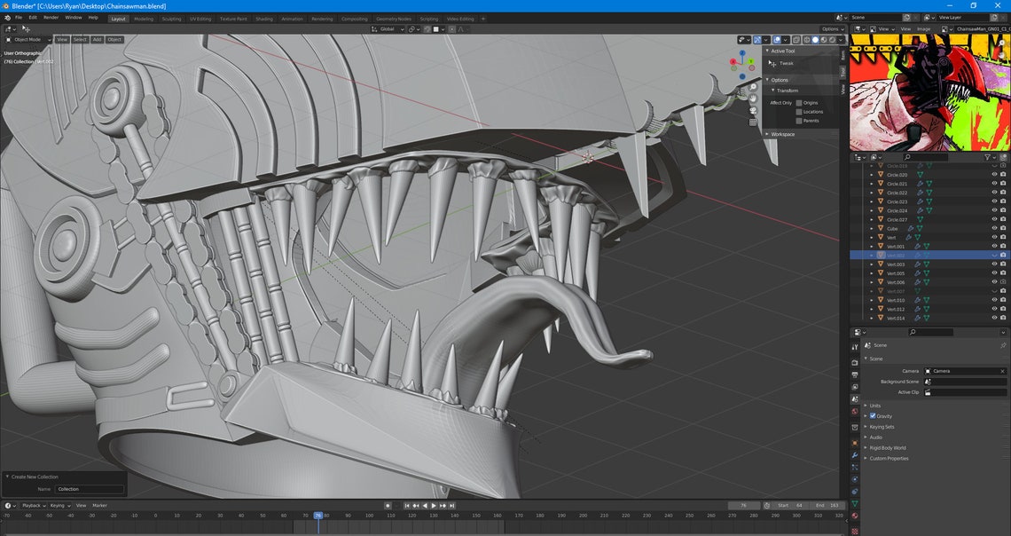 Chainsaw Man Helmet 3D Printable Model Etsy
