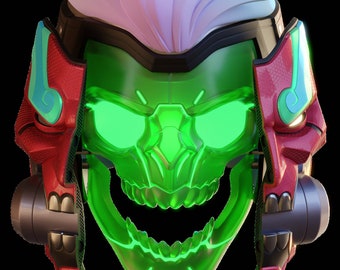 Motorized Cyberdemon Genji Helmet from Overwatch 2