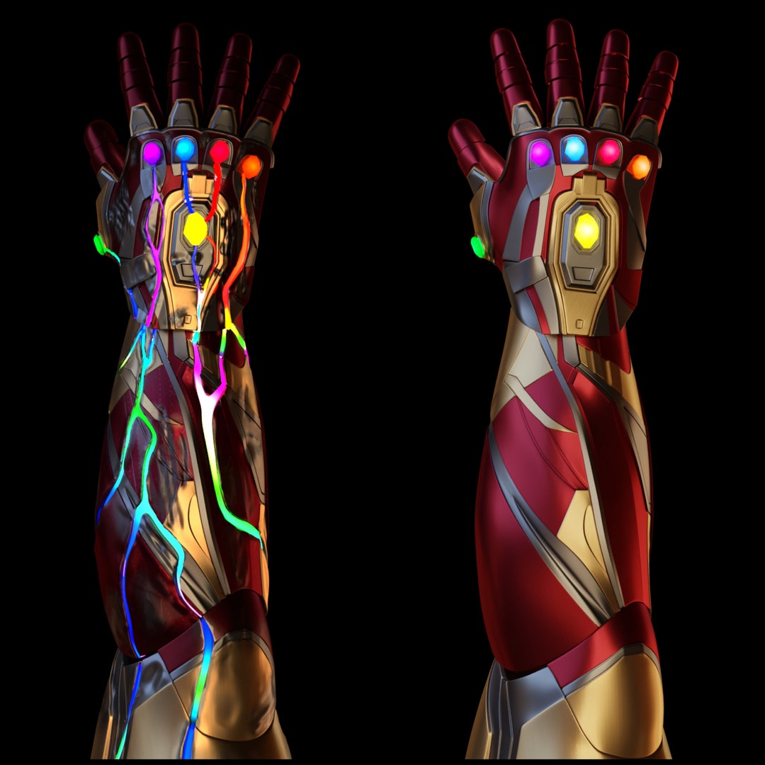 Normal and Battle Damaged Ironman Mark 85 Infinity Gauntlet 3D Print ...