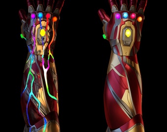 Normal and Battle Damaged Ironman Mark 85 Infinity Gauntlet 3D Print Model