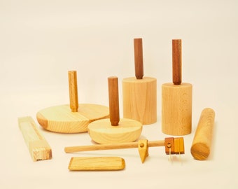 Kit de modelage pour la poterie - Travaille à la plaque - Modelage et estampage - Poterie et céramique