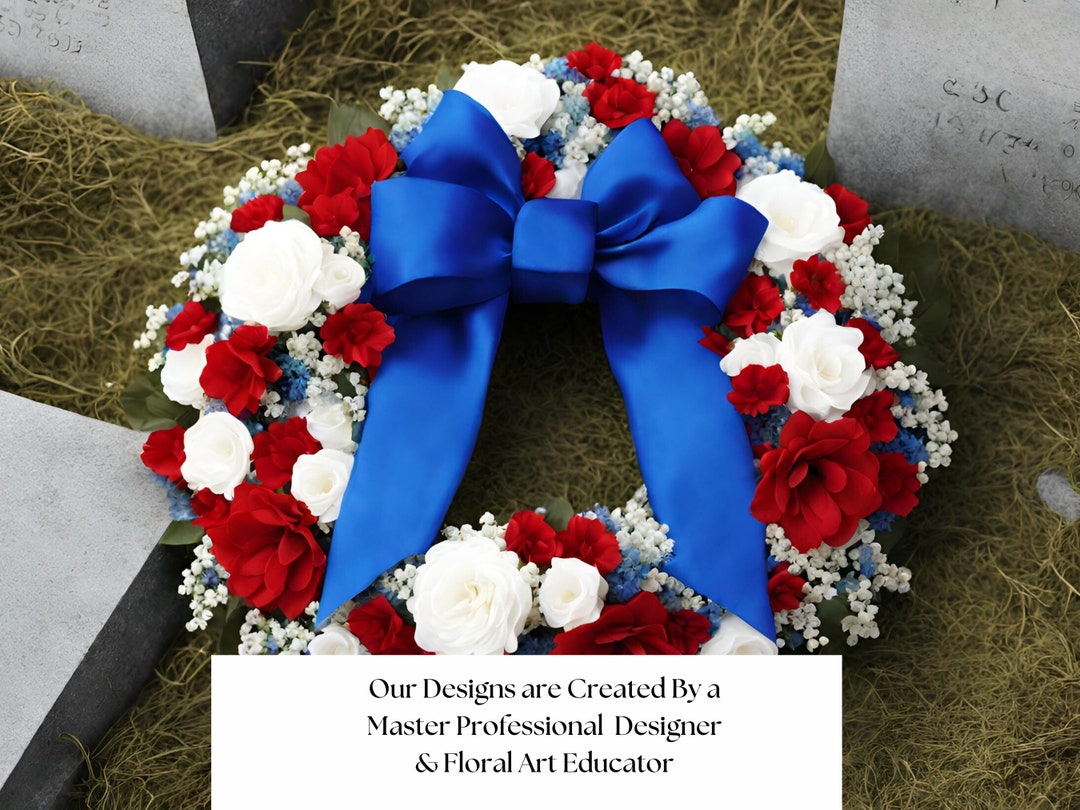 Custom Silk Flower Wreath for Father Headstone Wreath for Grave Flower