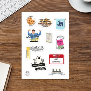 New Girl Stickerbogen mit 10 blasenfreien Kiss-Cut Stickern | Jess, Nick, Schmidt und Winston Aufkleber | New Girl TV-Show stationäre Geschenke