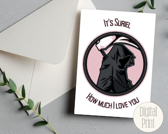 Suriel A Court of Thorns and Roses Digital Download Blank Greeting Card | ACOTAR Birthday Cards | Anniversary Card | Bookish Digital Prints
