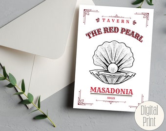 The Red Pearl From Blood and Ash Blank Card Digital Download | FBAA Instant Art Print | Birthday, Anniversary & Housewarming Cards | Bookish