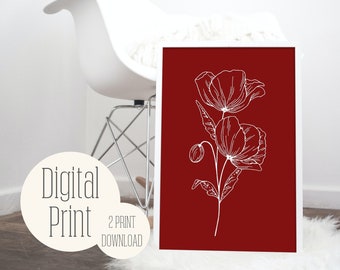 Digital FBAA Poppy and Hawke Bookish Poster Print |Digital Download |From Blood and Ash |Bookish Prints |FBAA Prints |Hawke and Poppy Art