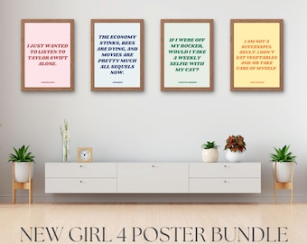 New Girl Character Quote Digital Download Poster Bundle of 4, Schmidt, Nick Miller, Jessica Day, Winston Bishop, TV Show Sitcom Quote Poster
