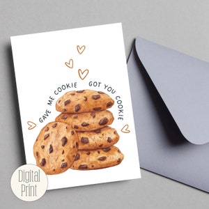Verjaardag gaf me Cookie Got You Cookie Nieuw meisje verjaardagskaart digitale download afdrukken | Nick Miller & Schmidt | Kaarten direct downloaden