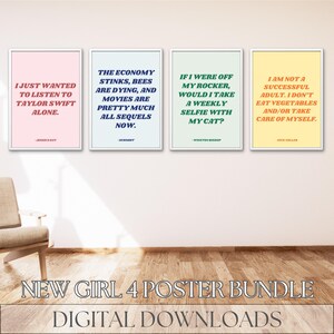 New Girl Character Quote Digital Download Poster Bundle of 4, Schmidt, Nick Miller, Jessica Day, Winston Bishop, TV Show Sitcom Quote Poster