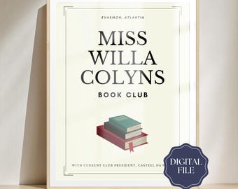 Digitales FBAA Miss Willa Colyns Book Club Bookish Poster Print |Digitaler Download |Aus Blut und Asche |Leafia Print |FBAA Drucke |Booktok Art