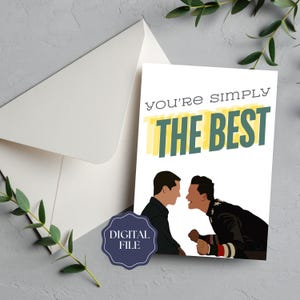 Schitt's Creek David and Patrick You're Simply The Best Card, David Rose Digital Download, Schitt's Creek Blank Greeting Card, Instant Print
