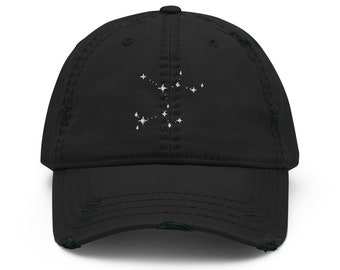 Sagittarius Zodiac Constellation Star Sign Distressed Cap | Astrology Apparel | Zodiac Sign Birthday Gift Idea | Astrology Lover Summer Wear