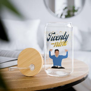 Schmidt 29 New Girl Birthday Glass Tumbler, Twenty-Nine Schmidt Gift Ideas, New Girl Glass Iced Coffee Cup, Nick & Jess, Winston Bishop