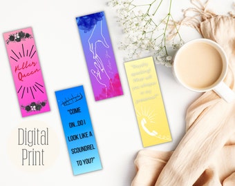 Lore Olympus Bookmarks x4 | Hades and Persephone LO Fandom Merch for Greek Gods and Goddesses Lovers
